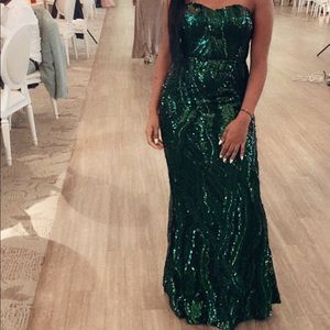 Shimmer green gown
